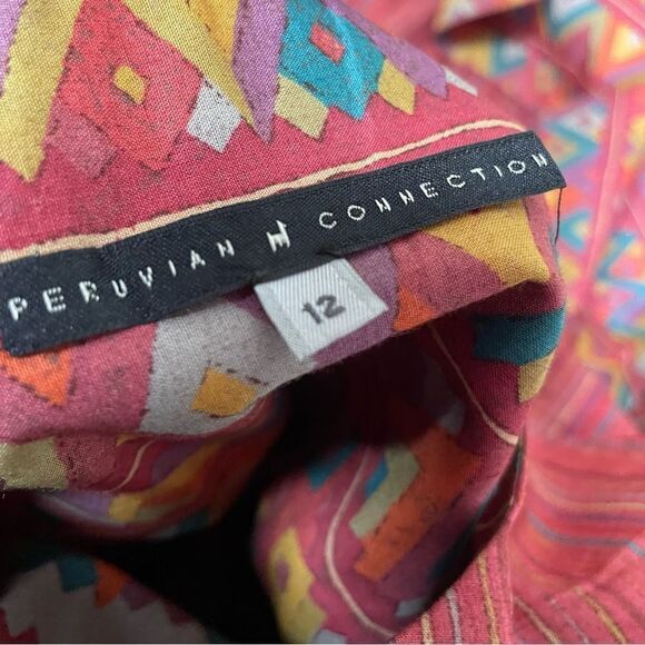 Peruvian Connection Pima Cotton Layered Striped Midi Dress 12 - Picture 3 of 6